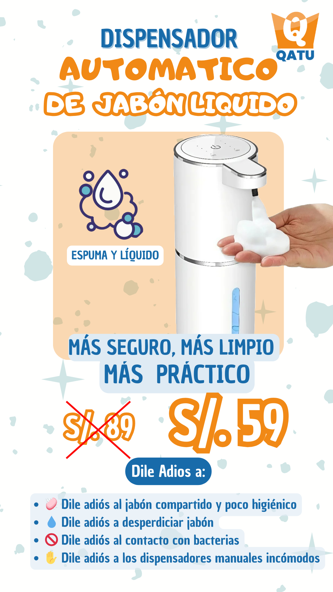 Dispensador automático de jabón líquido Cleany