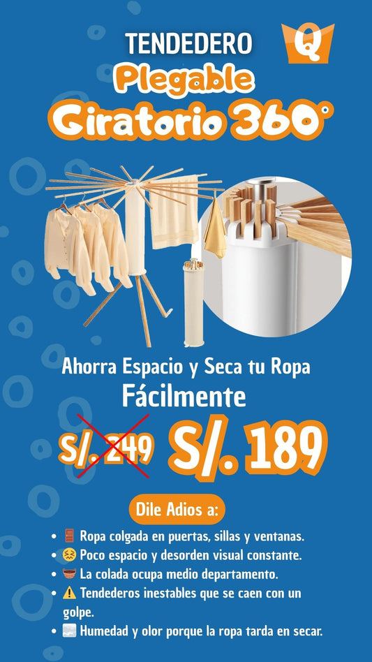 Tendedero Plegable Giratorio 360°